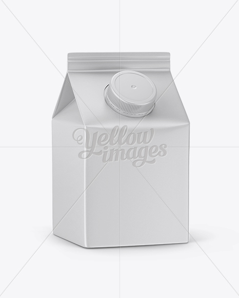 Carton Package With Plastic Cap Mockup - Half Side View