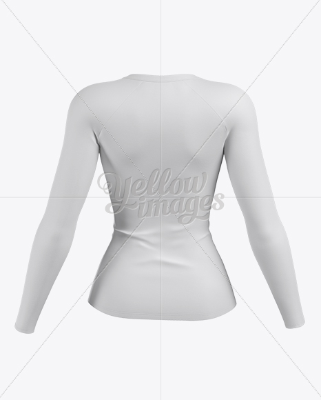 Women’s Baseball T-shirt with Long Sleeves Mockup - Back View