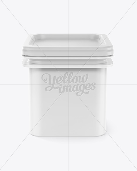 Plastic Container Mockup - Front View (High-Angle Shot)