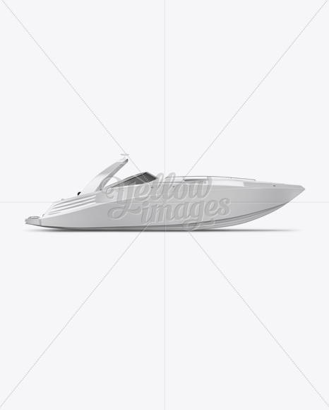 Sea Chaser Sport Boat Mockup - Right Side View - Free Download Images