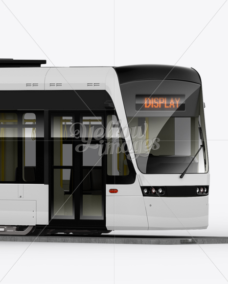 Light Rail Train Bybanen Mockup - Half Side View - Free Download Images