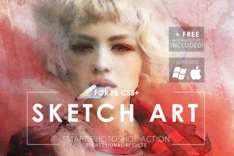 Sketch Art Photoshop Action - Background texture