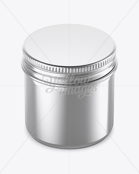 50ml Metallic Round Tin Box Mockup (High-Angle Shot)