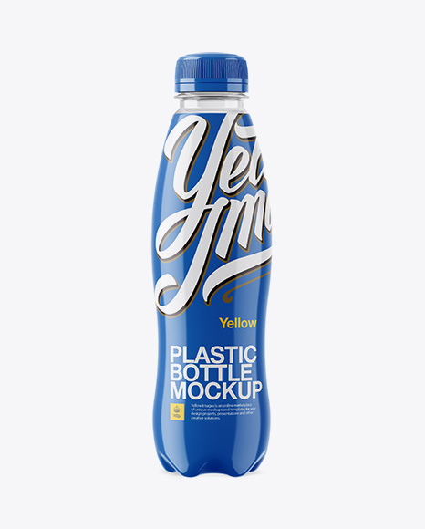 Clear PET Bottle Mockup - Clear+round+PET+bottle+mockup+-+Smarty+Mockups