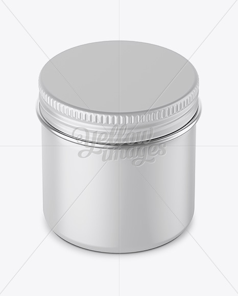 50ml Round Tin Box with Matte Finish Mockup (High-Angle Shot)