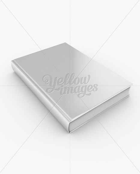 Glossy Book Mockup - Half Side View (High-Angle Shot)