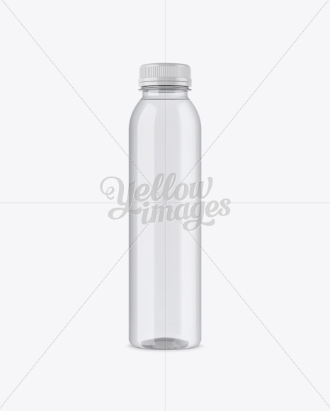 Clear PET Bottle With Water Mockup