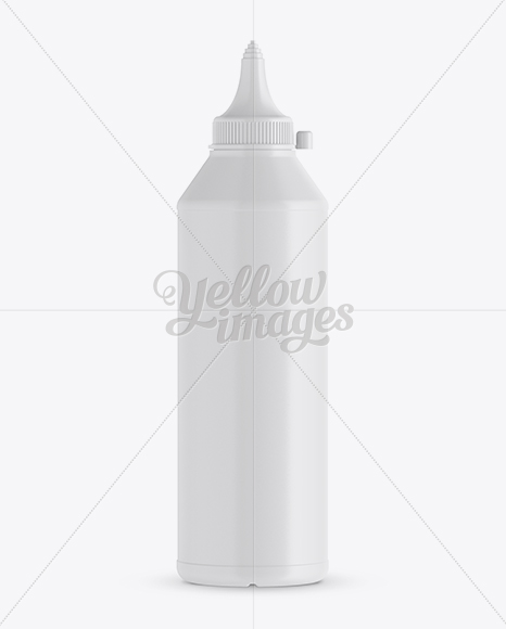 Matte Plastic Sauce Bottle With Spout Cap Mockup