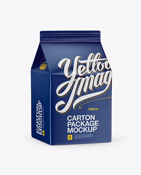 Carton Package Mockup - Half Side View - 200ml+Milk+Carton+Package+Mockup+In+Packaging+Mockups+On