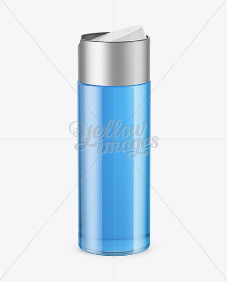 200ml Clear Plastic Bottle Mockup - Side View (High-Angle Shot)