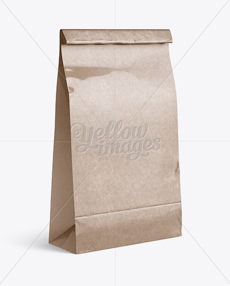 Glossy Kraft Paper Food/Snack Bag Mockup - Halfside View - Free