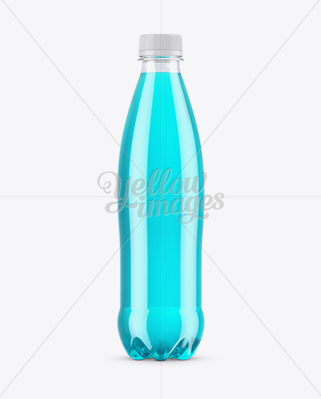 Clear PET Bottle With Soft Drink Mockup