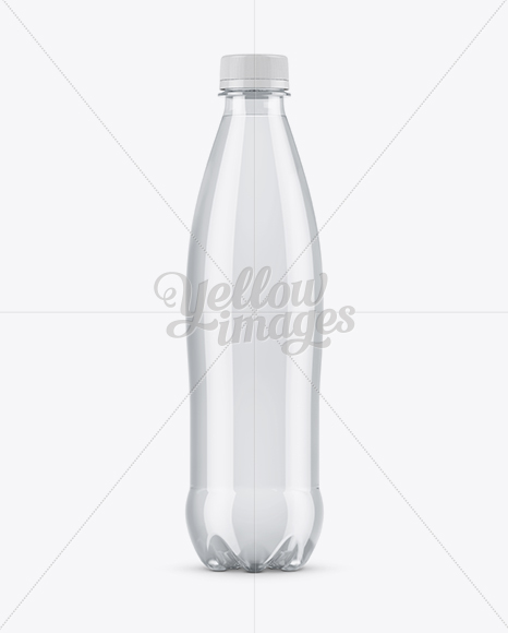 Clear PET Bottle With Water Mockup