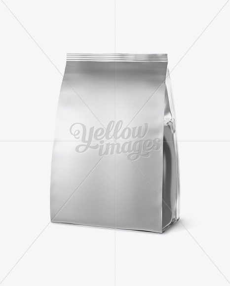 Metallic Snack Bag Mockup - Half Side View