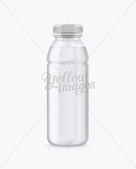 Clear PET Bottle With Water Mockup