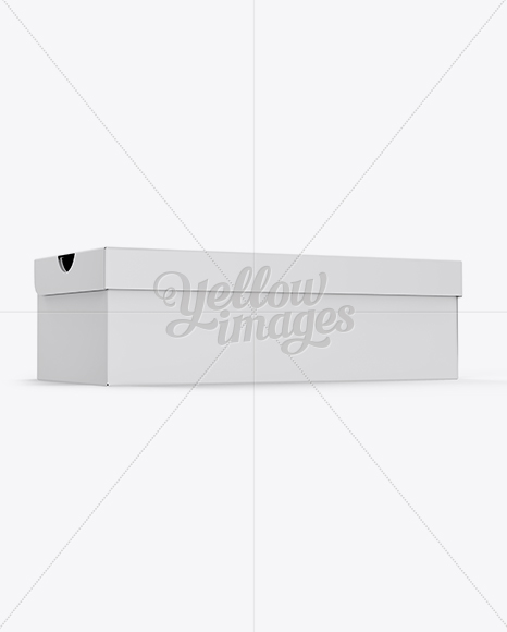 Paper Shoes Box Mockup - Half Side View