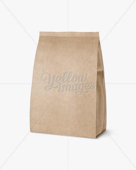 Kraft Snack Bag Mockup - Half Side View