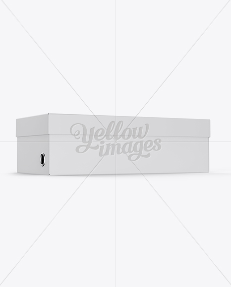 Paper Shoes Box Mockup - Half Side View