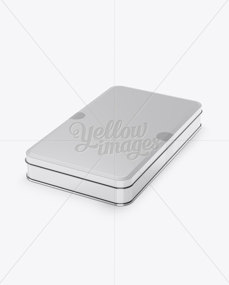 Matte Tin Box Mockup - Half Side View