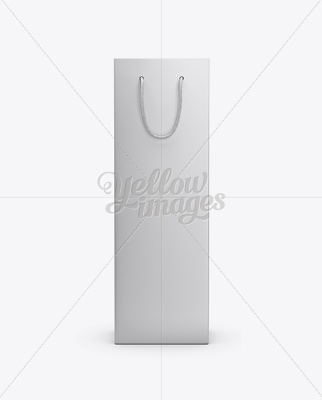 Matte Paper Bag With Rope Handle Mockup - Front View