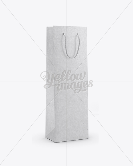 Kraft Paper Bag With Rope Handle Mockup - Half Side View