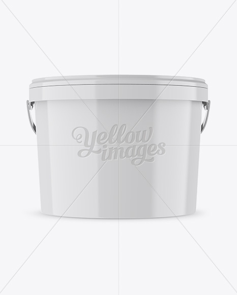 Glossy Protein Bucket Mockup - Front View