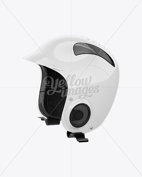 Vintage Motorcycle Helmet Mockup - Left Half Side View