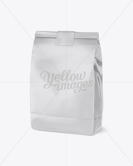 Matte Snack Bag With Label Mockup - Half Side View