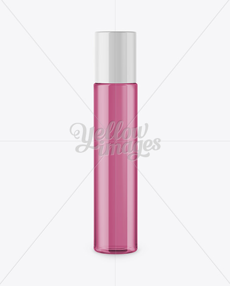 Clear Plastic Bottle with Glossy Cap Mockup - Front View