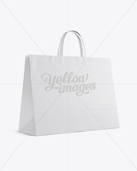 Paper Shopping Bag Mockup - Halfside View (Eye-Level Shot)