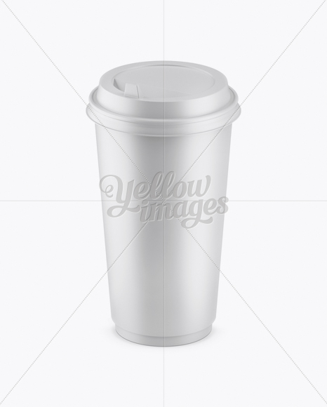 Matte Coffee Cup Mockup (High-Angle Shot)