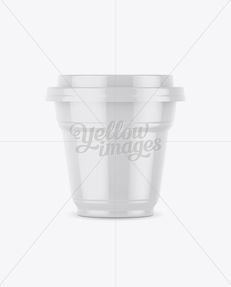 Glossy Coffee Cup Mockup - Front View