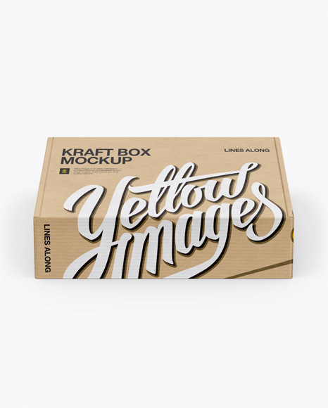 Kraft Box Mockup (High-Angle Shot) - Paper+Band+Mock+Up