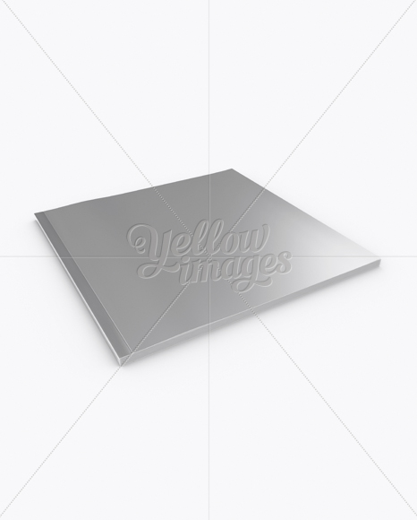 Metallic Catalogue Mockup - Half Side View (High-Angle Shot)