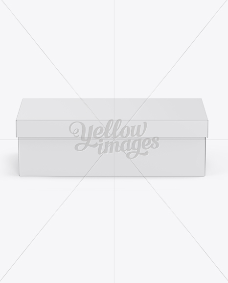 Paper Shoes Box Mockup - Front View (High-Angle Shot)