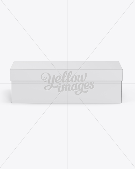 Paper Shoes Box Mockup - Front View (High-Angle Shot)