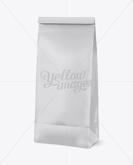 Matte Paper Snack Bag Mockup - Half Side View