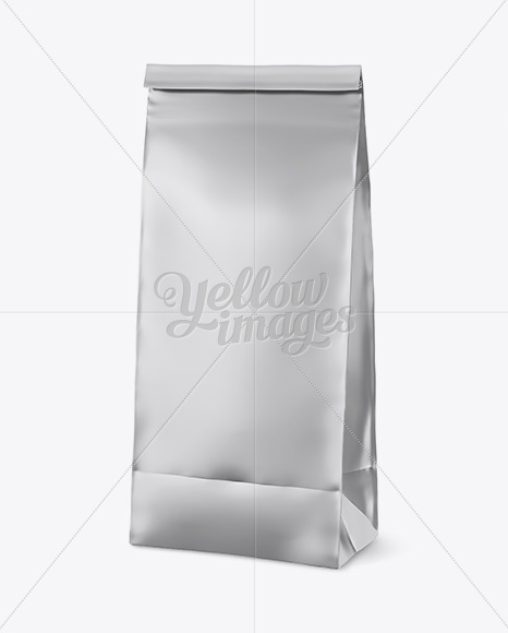 Metallic Paper Snack Bag Mockup - Half Side View