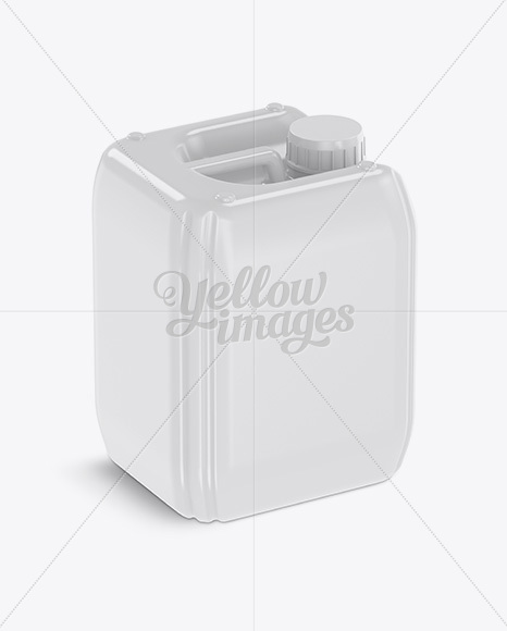 5L Plastic Jerry Can Mockup - Half Side View (High-Angle Shot)