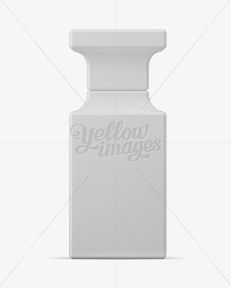 Square Matte Perfume Bottle Mockup - Front View