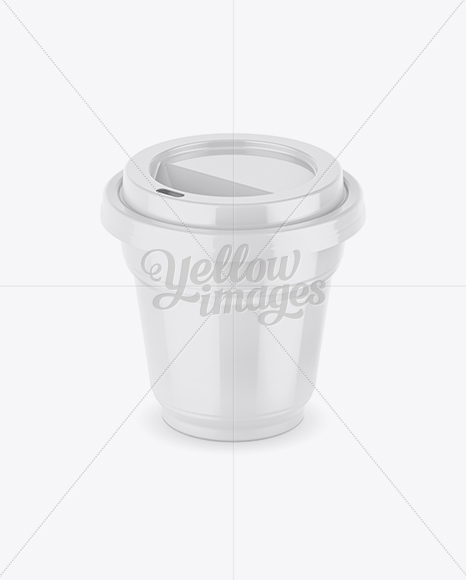 Glossy Coffee Cup Mockup (High-Angle Shot)