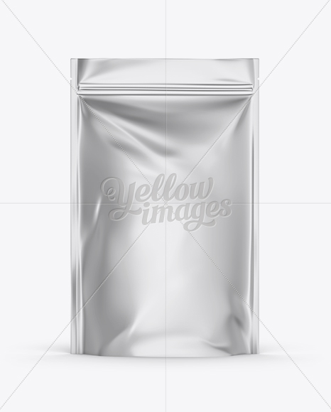 Matte Metallic Stand Up Pouch with Zipper Mockup