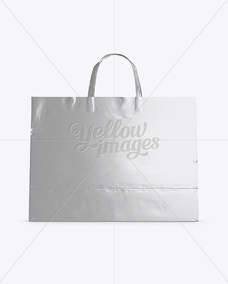 Metallic Paper Shopping Bag Mockup - Front View