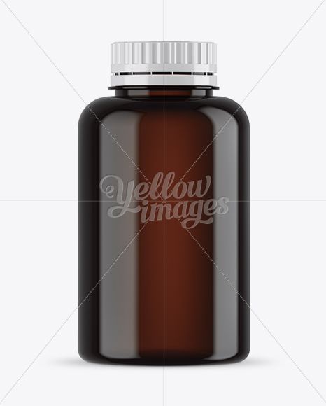 Amber Plastic Bottle Mockup