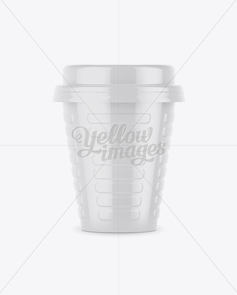 Glossy Coffee Cup Mockup - Front View