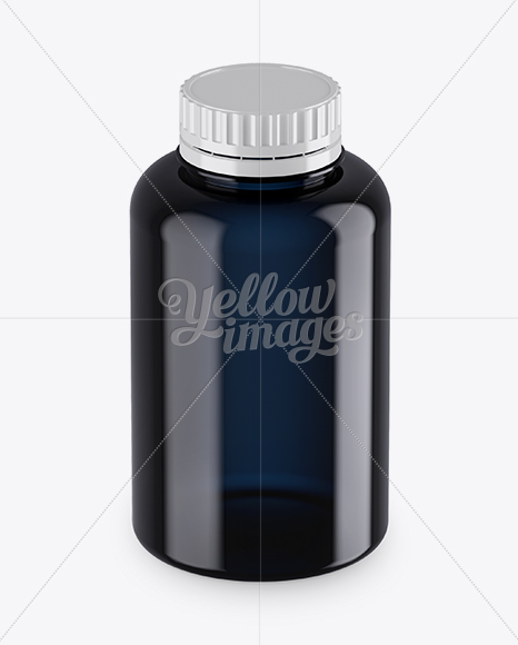 Blue Plastic Bottle Mockup (High-Angle Shot)