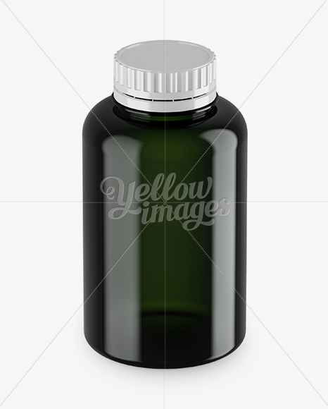 Green Plastic Bottle Mockup (High-Angle Shot)