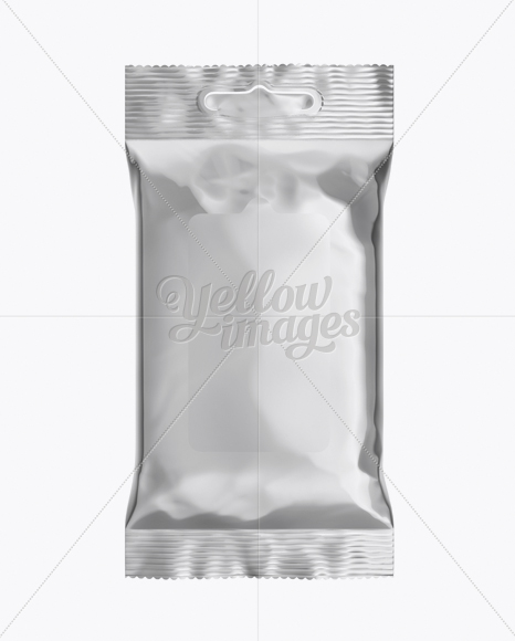 Metallic Wet Wipes Pack Mockup - Front View