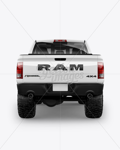 Dodge Ram 1500 Mockup - Back View