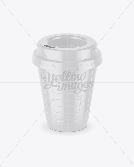 Glossy Coffee Cup Mockup (High-Angle Shot)